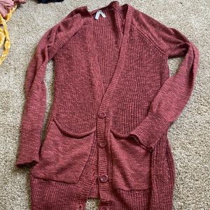 Dark pink cardigan